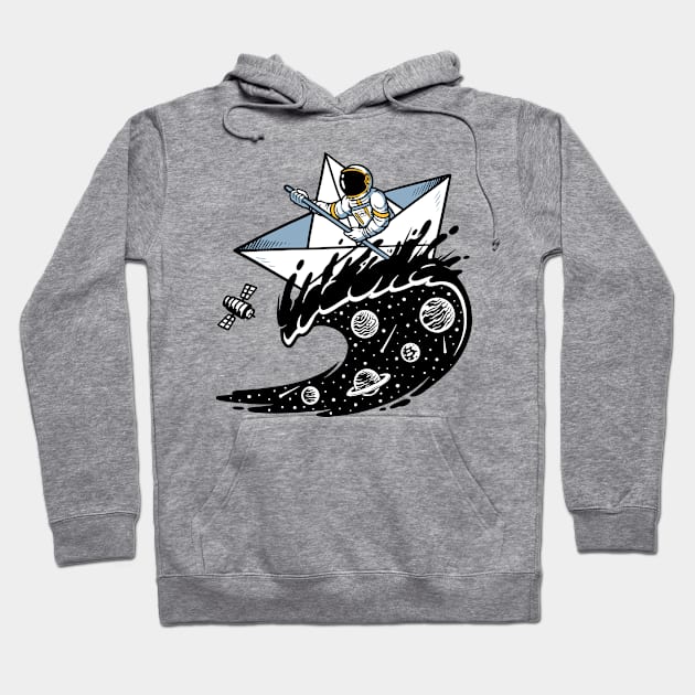 astronaut sailing illustration Hoodie by Mako Design 